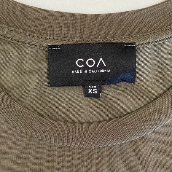 Anthropologie COA Sierra Knit Midi Cap Sleeve Tiered Dress Olive Green XS/S - Picture 9 of 10